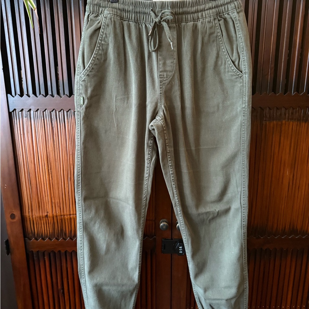 Women's Olive Green Cotton Joggers